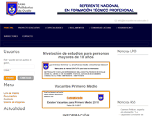 Tablet Screenshot of liceopolitecnicodeovalle.cl